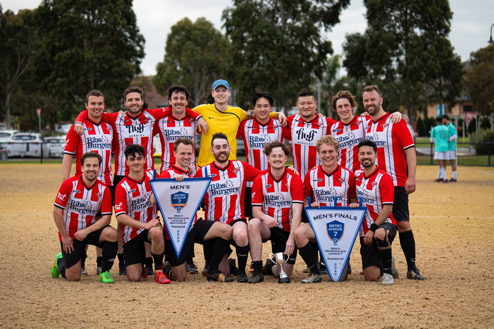 The Thirds with the Metro League 7 South-East premiers pennant, 2023