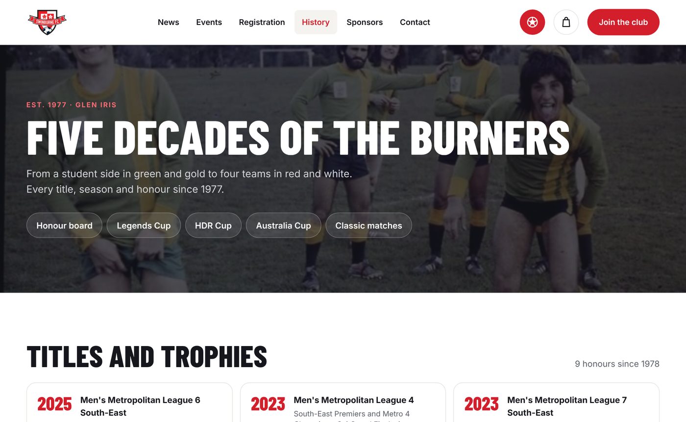 The History page